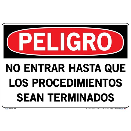 Vestil Vinyl Label Sign, 12-1/2" Height, 18-1/2" Width, Vinyl Label, Rectangle, Spanish SI-D-29-D-LB-011-S